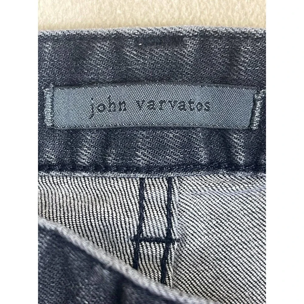 John‎ Varvatos Mens 38 Jeans Straight Leg Regular Fit Mid Rise Button Fly Black